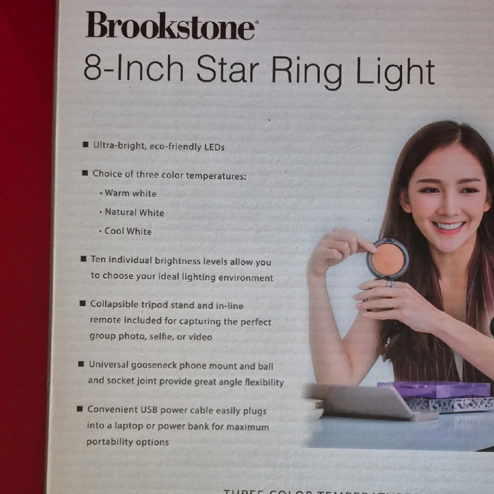 Brookstone 8-Inch Star Ring Light - Black